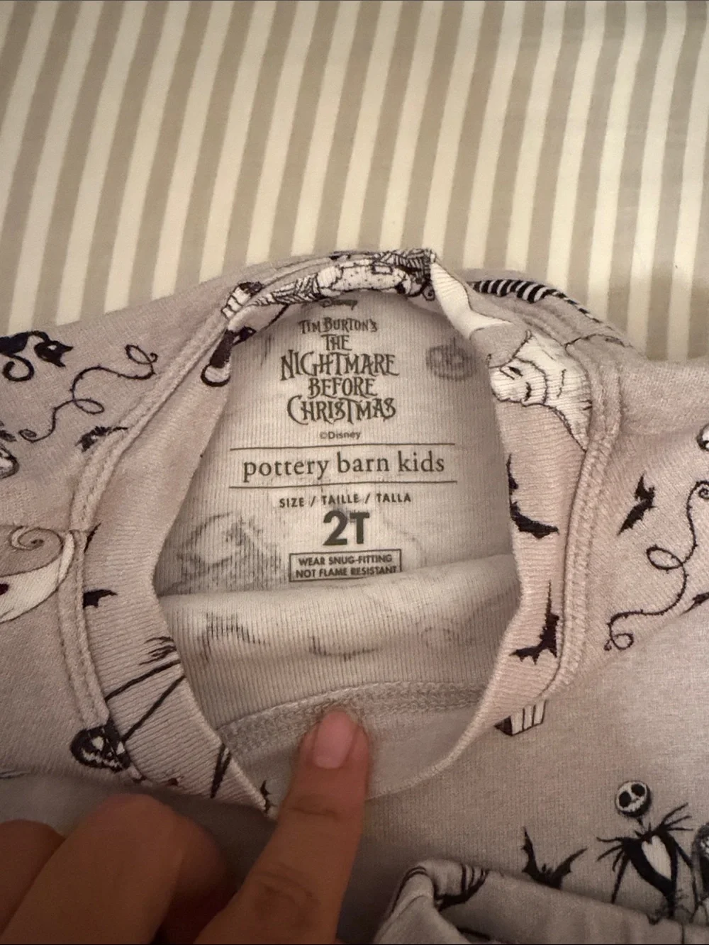 Pottery Barn Kids 100% Organic Cotton Toddler Nightmare Before Christmas Pajamas